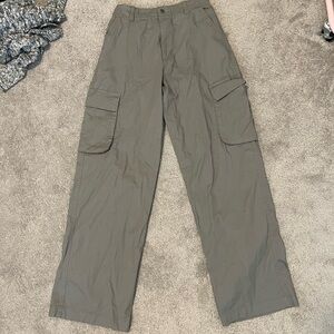These gray cargo pants are light weight